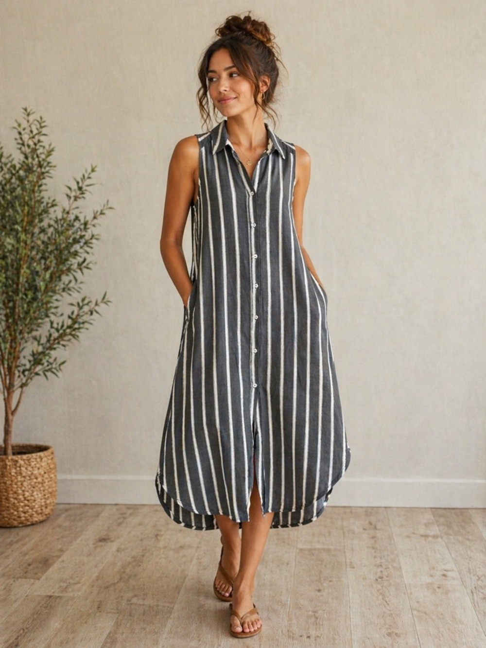Anthropologie “Holding Horses” Cotton Midi Dress